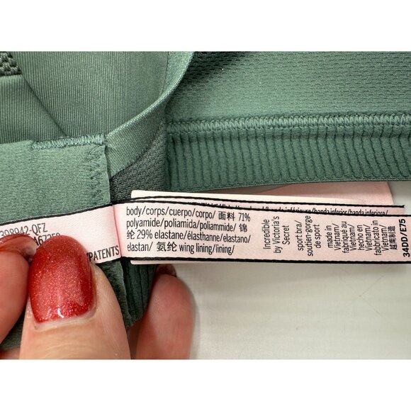 NWT Victoria’s Secret Sport Incredible Max Sports Bra 34DD High Support Green - Picture 9 of 12